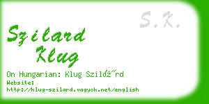 szilard klug business card